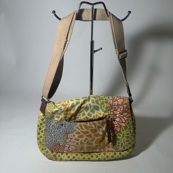 Relic Handbags - Colorful Yellow and Green Shoulder Bag with Patchwork Design